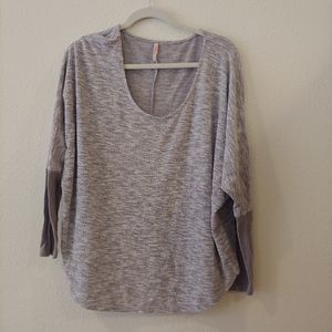 Soft Grey Long Sleeve Shirt Mottled Comfy Warm